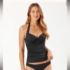 Tommy Bahama Black Tankini Top Size M. C cup.